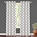 DriftAway Geo Trellis Room Darkening Thermal Insulated Grommet Unlined Window Curtain Drapes Pair for Living Room Bedroom Set of 2 Panels Each 52 Inch by 96 Inch Gray