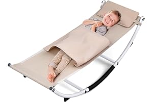 Yousoontic Kids Sensory Rocking Chair Sensory Rocker with Pillow and Blanket Outdoor Indoor Lounge Recliner Chair Gifts for Toddlers Baby Children ADHD Autism