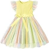 Vogseek Toddler Girls Tulle Dress Ruffle Sleeveless Summer Baby Girl Fashion Tutu Dresses 2-6Y