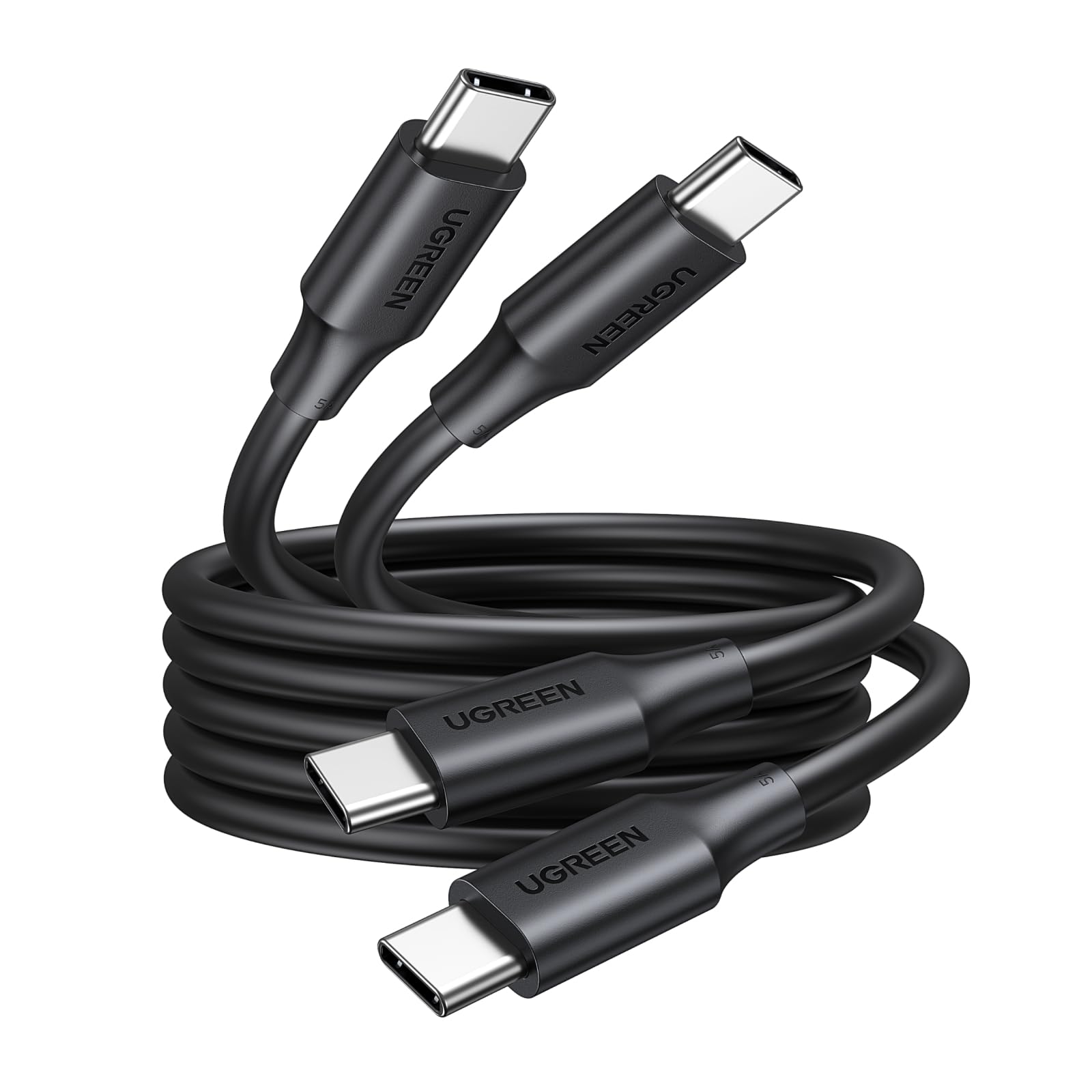 UGREEN USB C to C Charger Cable 100W 2 Pack Fast Charge Compatible with iPhone Air/17/16 Pro Max, Macbook Pro M3/Air, iPad Pro 2022/Air 5, Galaxy S25/S24 Ultra, Pixel 9, 3M