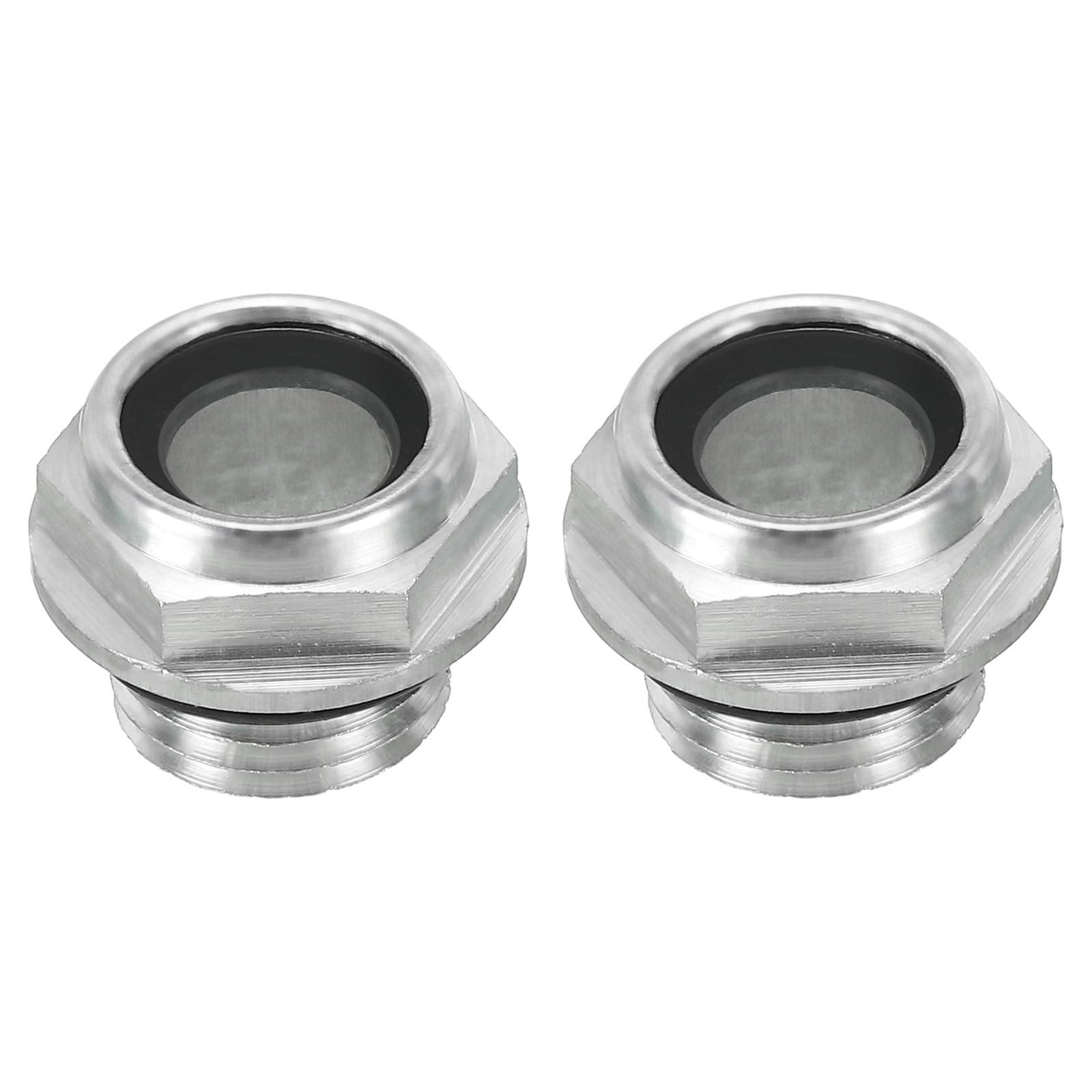 PATIKIL Air Compressor Oil Sight Glass, 2 Pack M14*1.5 Male Thread Aluminum Alloy Oil Liquid Level Gauge Air Compressor Parts with O-Ring