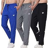 fovdtaa 3 Pack Mens Athletic Sweatpants,Gym Joggers Pants for Men Running Jogging Pants,with Zip Pockets