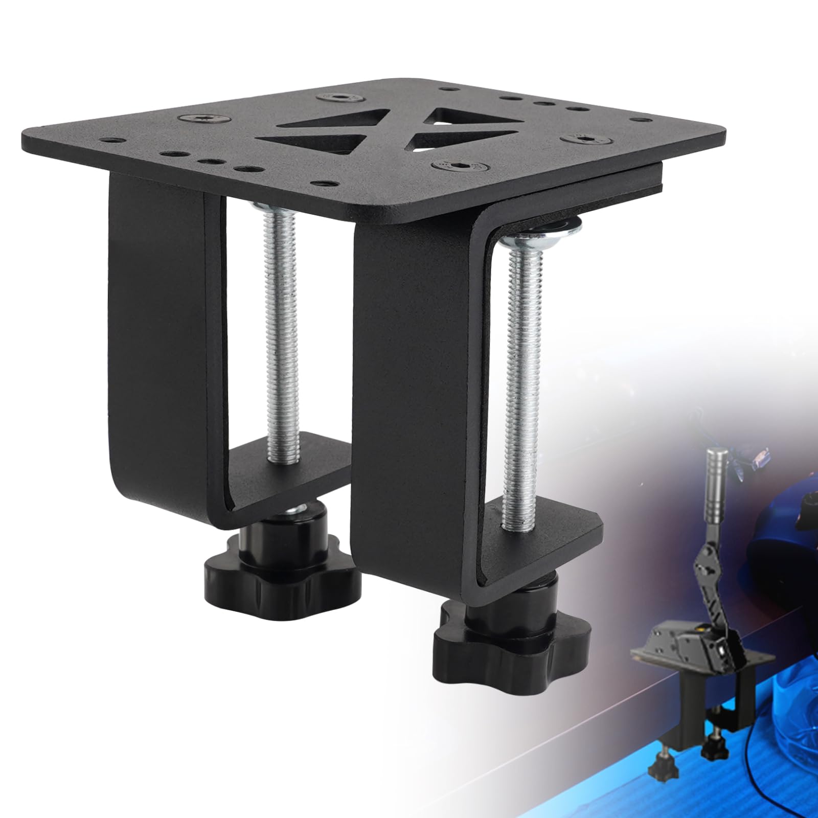 YIBEICO Handbrake Shifter Table Clamp for MOZA HBP Handbrake/HGP Racing Shifter/SGP Sequential Shifter,High Strength aluminum alloy,Strong clamping and enhanced knob design (Up to 60mm Desks)