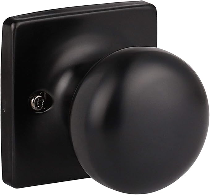 GOBEKOR 1 Pack Dummy Door Knobs Interior Matte Black Single Dummy Door