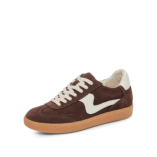 Dolce Vita Women's Notice Sneaker, DK Brown Suede Leather, 6
