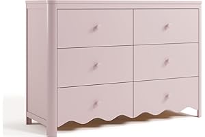 Storkcraft Casablanca 6 Drawer Dresser (Blush) – GREENGUARD Gold Certified, Nursery & Kids' Bedroom with Spacious Storage, Safety Interlocking Drawer System, Easy Assembly with Pre-Installed Tracks