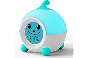 I·CODE Teach Me Time Kids Alarm Clock, Children's Sleep Trainer with Emoji,Toddler Sleep Aid Night Light with Auto-Off Timer,Perfect for 2-9 Years Old Younger Children (Green)