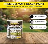 Rustins Matt Black Paint 1L – Fast Drying, Durable Finish for interior exterior view 3