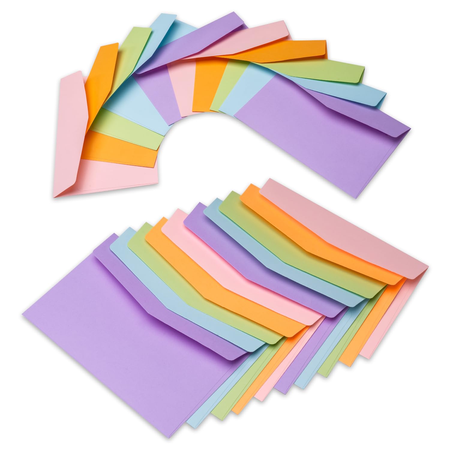 40 Colourful Mix Envelopes 16 x 11 cm - 130 g/m² Without Window for Greeting Cards, Invitations, Birthday Cards - Package for Crafts