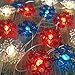 Christmas Lights Battery Operated String Lights with Timer Flexible Copper Wire 20 LED x 2 Packs of Novelty Starry Lights String for Christmas(Snowflake and Snowman)
