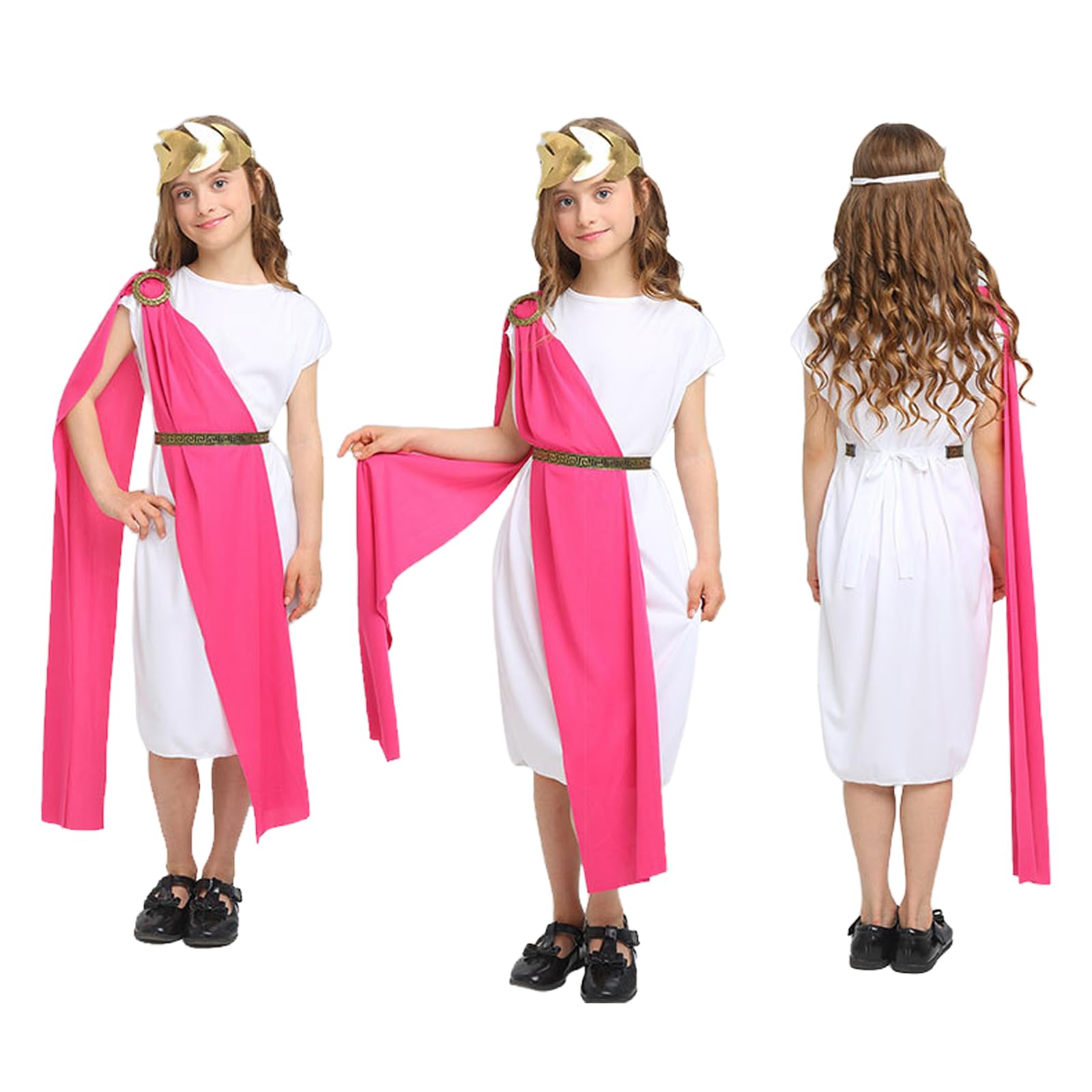 Unisex Child Halloween Robe Costume Set - Christian Saint Jesus Virgin Mary Cosplay, Grecian Toga, Ancient Greece Roman, Medieval Style Outfit for Party Stage Show