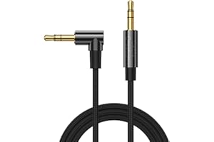 CableCreation 3.5mm Audio Cable 1.5FT/0.45M, 3.5mm Right Angle Male to Male Auxiliary Cable with Silver-Plating Copper Core for Car Stereos, iPhones, Tablets, PS4 Headset, Echo-Dot, 24K Gold Plated