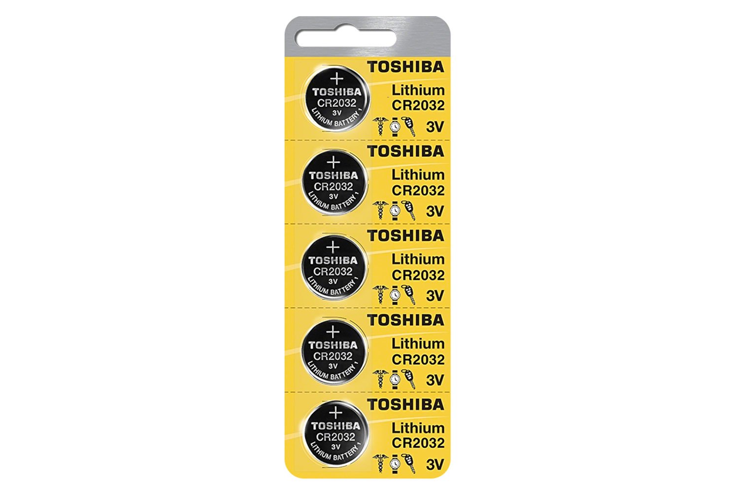 TOSHIBA CR2032 3V Lithium Battery 1PACK (5PC) Single Use Batteries by Toshiba