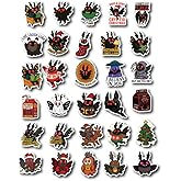 30pcs Mothman Christmas Stickers – Funny Cryptid Holiday Vinyl Decals for Laptops, Water Bottles, Journals, Gifts – Cute Spooky Xmas Sticker Pack for Teens, Fans, and Scrapbooking