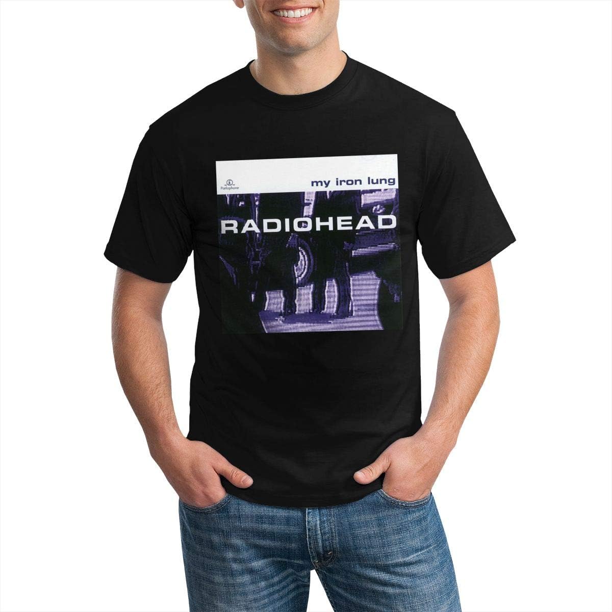 Men's TShirt Radiohead ShortSleeved Front Printed Round Neck TShirts Clothing