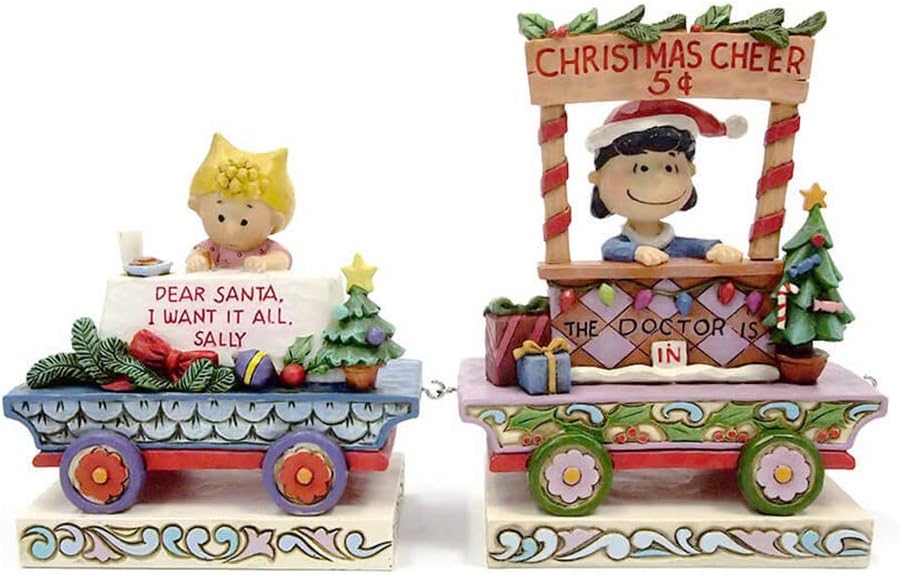 snoopy christmas train set