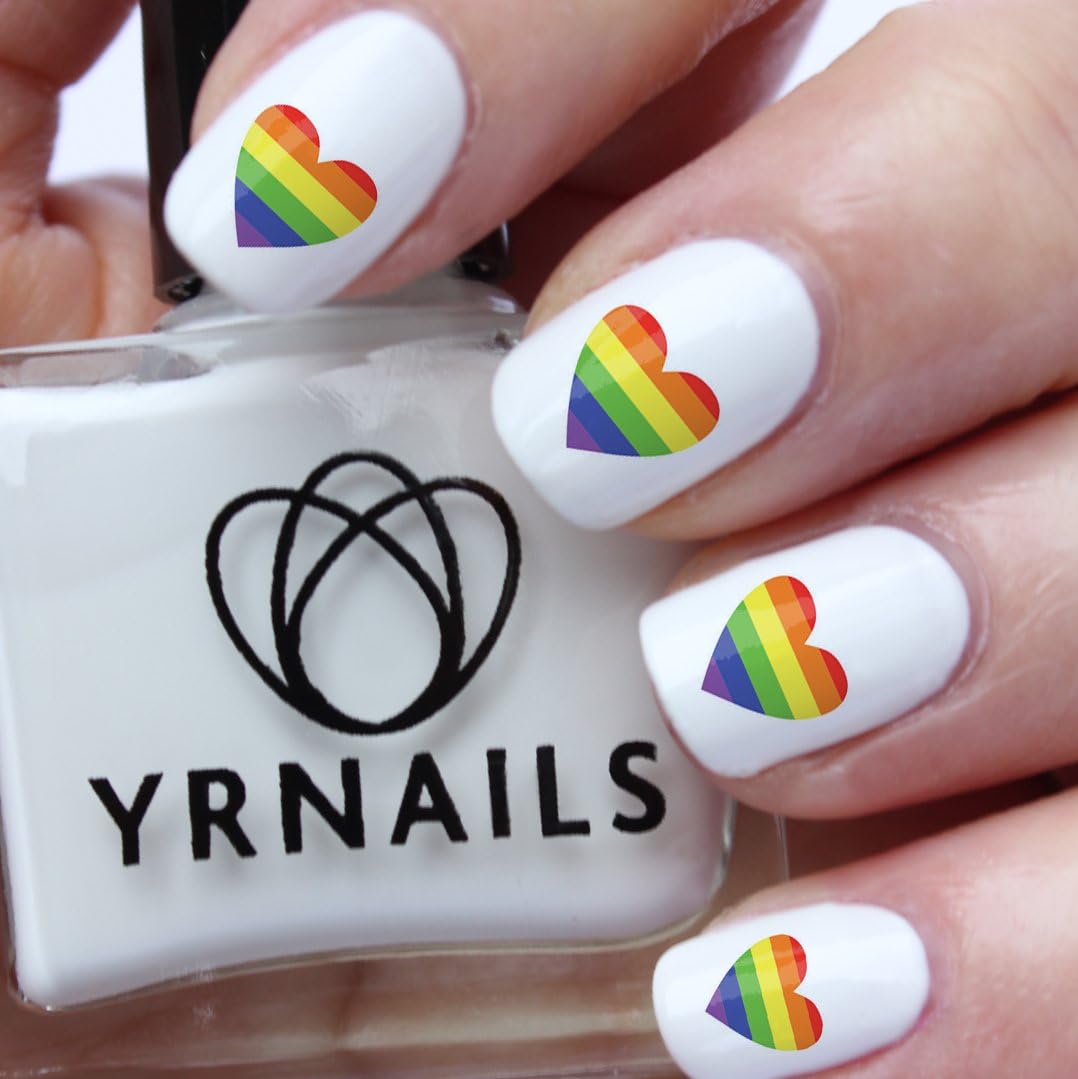 Gay Pride Heart Nail Decals by YRNails Amazon.co.uk Beauty