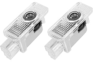 HAOGI 2Pcs Never Fade LED Door Light Logo Projection, Ghost Shadow Puddle Light Compatible for A3/A4/A5/A6/A7/A8/Q3/Q5/Q7/R8/TT/RS/S3/S4/S5/S6 Accessories (White and red)