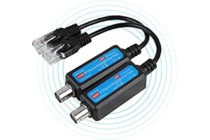 Network Transmitter 1Pair 10/100Mbps 1CH Passive IP Network Coaxial Transmitter Receiver Extender with Built in Surge, Easy t