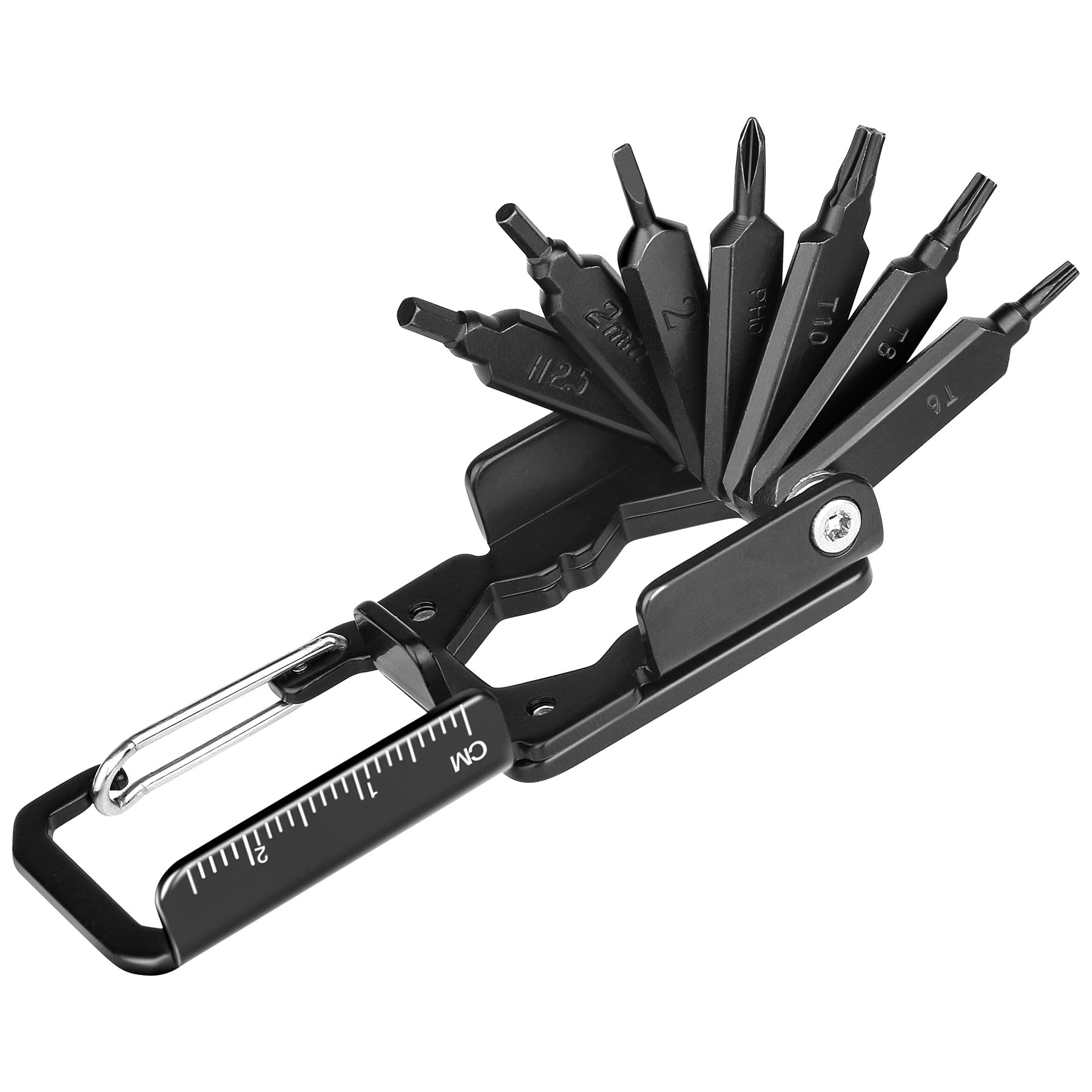 HAUTMEC 14 in 1 Bike Multitool, Mini Bike Repair Tool Kit for Road and Mountain Bikes, Lightweight S2 Stainless Steel Bike Tool with T6/8/10mm Wrenches and Phillips Screwdriver Multitool HT0419-BT