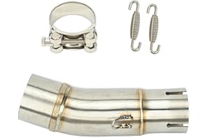 awagas Motorcycle Exhaust Mid Pipe, Exhaust Pipe Muffler Adapter Connect Pip with Clamps Compatible with Kawasaki Ninja 400 2017-2024, Ninja 400 Z400 2017-2024