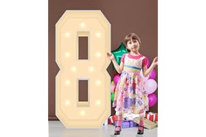 GGPL Multifunctional 4FT Marquee Numbers 8, Light up Numbers made of corrugated plastic board, Quick Assembly in 5 Minutes Without Tools, disassembled into blank yard signs, Poster Board