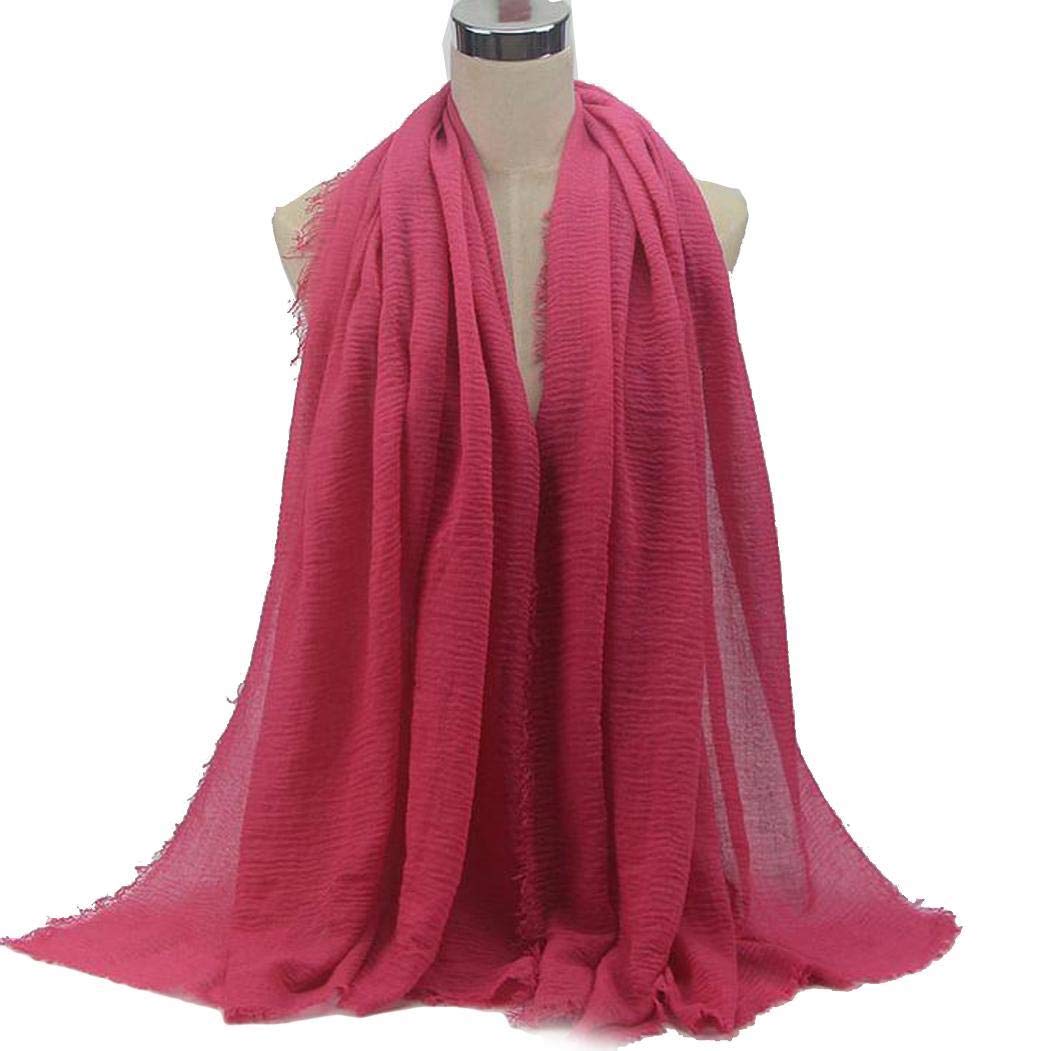 KOKOBUY 1PCS Women Casual Solid Soft Lightweight Cotton Hemp Scarf Scarves Winter Autumn Warm Shawl Blanket Muffler