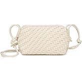 Raymaple Woven Crossbody Bag for Women, Vegan Leather Small woven purse,zipper bags with Adjustable Strap