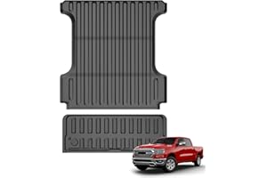 5.7FT Truck Bed Mat & Tailgate Liner Fit for 2019-2026 Dodge Ram 1500 Short Bed Liner (5.7ft,67.4in) Tailgate Mat TPE Replace