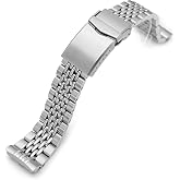 MiLTAT 22mm Goma Watch Band compatible with Seiko New Turtles SRP777 SRP775 SRP773 SRPA21, 2-Tone Polished