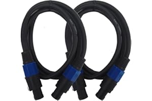 Seismic Audio TW12S5-2Pack 5-Feet Pair of Speakon to Speakon Speaker Cable