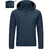 33,000ft Men's Rain Jacket Waterproof Lightweight Raincoat Packable Rain Shell Windbreaker with Hood for Golf Hiking Travel