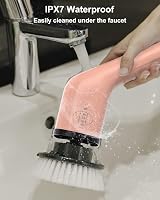 Leebein Electric Spin Scrubber Cordless 300/400RPM 12-54in Extendable Rose view 4
