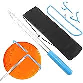 Disc Golf Retriever Pole, 16 Feet Telescopic Design with Stainless Steel Frame, Carry Bag,Extendable Golf Accessories Grabber to Retrieve Discs in Water