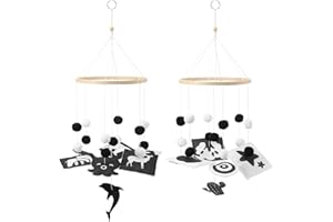 HyDren Baby Mobile for Crib Black and White Crib Mobile Nursery Crib Mobile Handmade Mobiles Decor for Baby Shower Gifts Ceiling Hanging Decorations 2 Styles