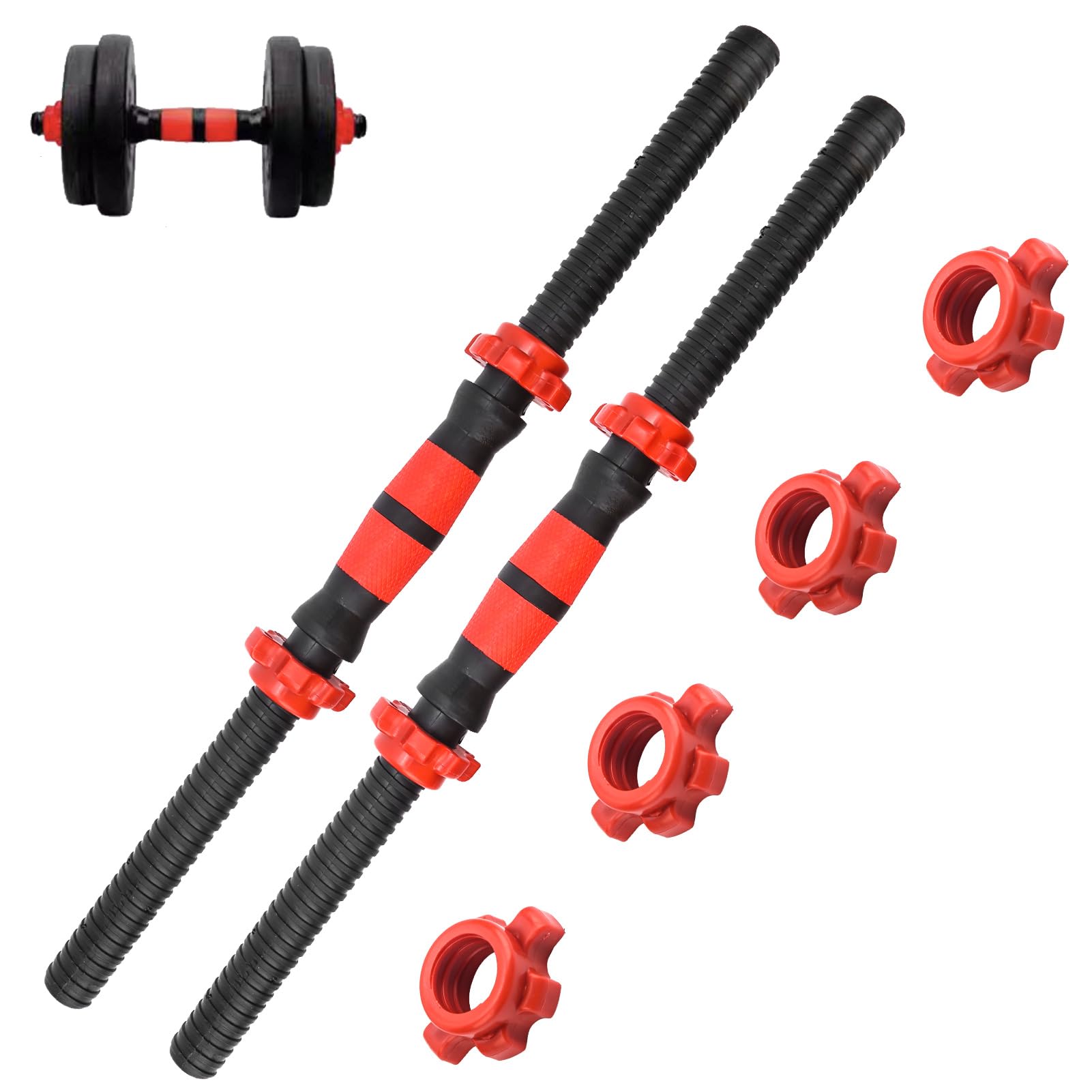 50kg Maximum Load Dumbbell Bars, 50cm/19.7in Dumbbell Bars Anti Slip Hand Grip Rubber Handles Training DumbbellsBar Weight Lifting Barbell Connecting Bar for Gym Exercise Fitness