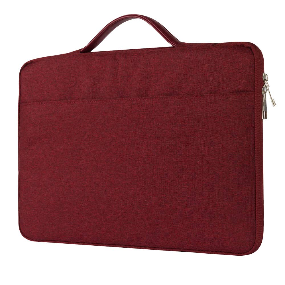 FINDING CASE Laptop Sleeve Compatible Macbook Air 11" /11.6 inch Model: A1370 A1465 /12 inch A1534 - Shockproof Notebook Bag Carrying pouch Case with Leather Handle (wine red)