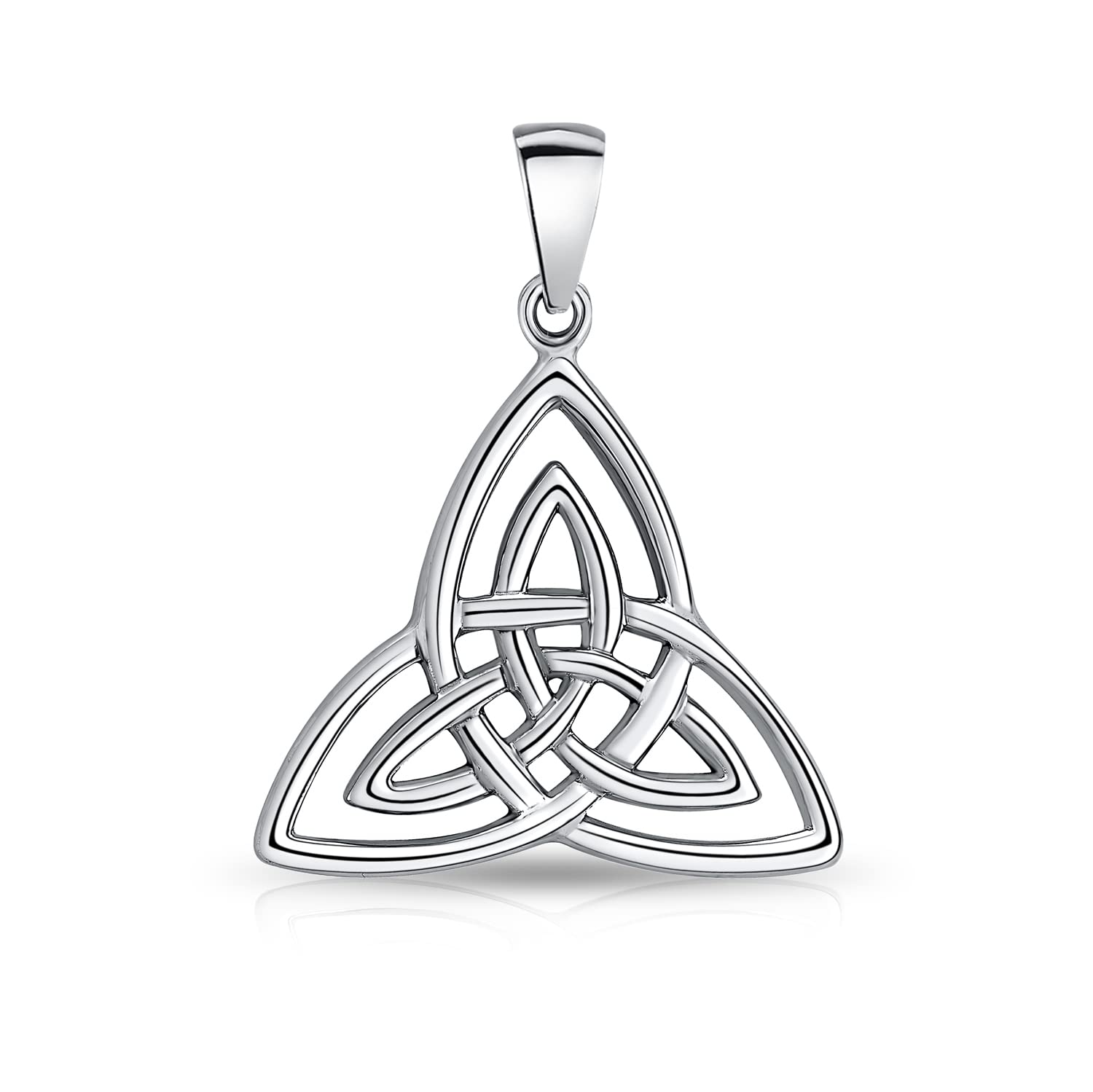 DTPsilver® 925 Sterling Silver Celtic Trinity Knot Pendant - Without Curb Chain