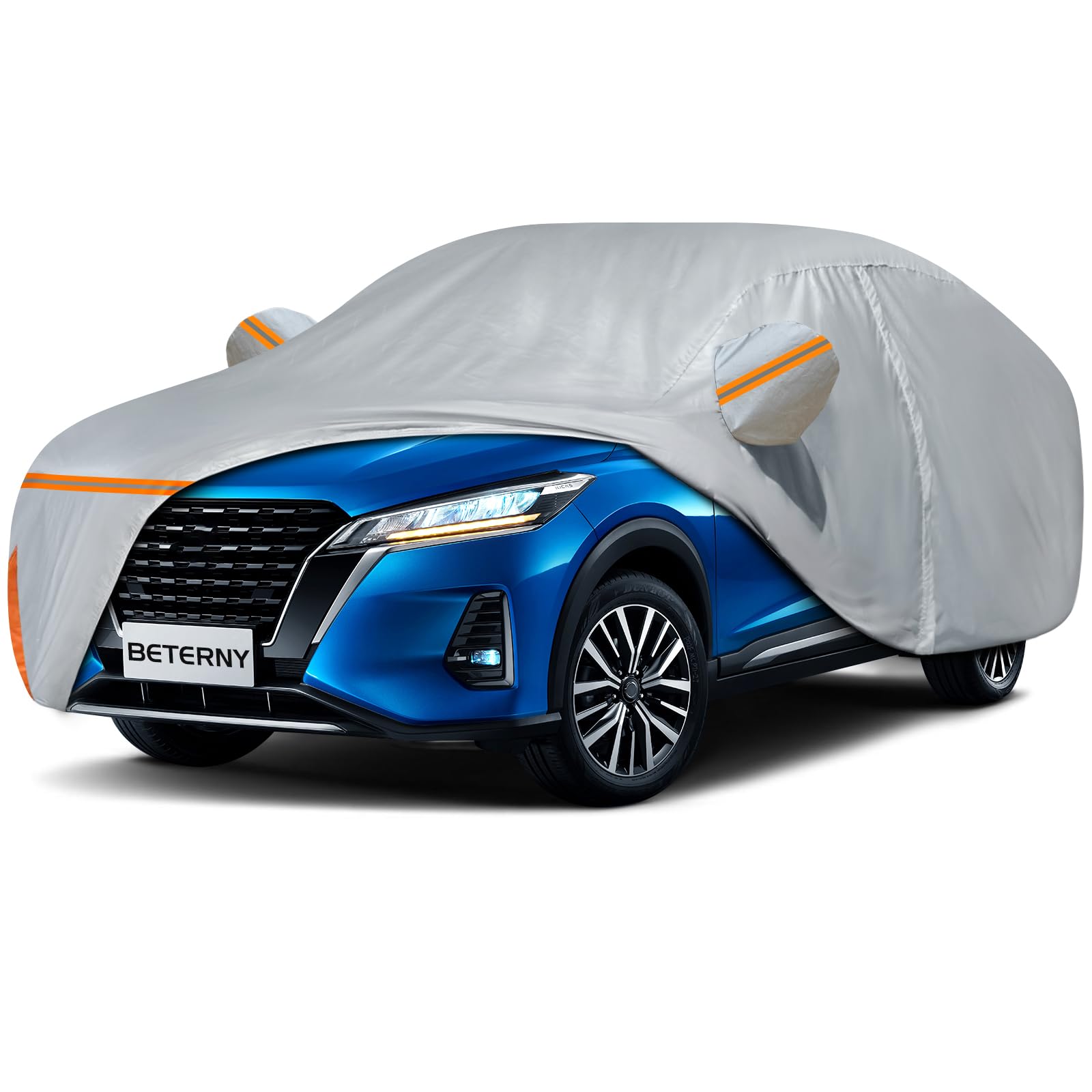 Photo 1 of Car Cover for 2016-2025 Nissan Kicks, Waterproof Custom-fit All Weather Sun Rain UV Dust Snow Protection Outdoor Kicks Full Car Cover with Door Zipper and Cotton Lining-Grey