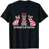 My Frenchie Is My Valentine Cute French Bulldogs Love Hearts T-Shirt
