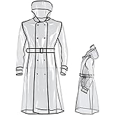 Chicingyou Waterproof Portable Raincoat Clear Raincoats for Women Reusable EVA Rain Resistant Poncho with Hoods and Belt