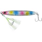 Easy Catch Fishing Jigs Saltwater Laser Lures Jigs Vertical Jigging Spoon Baits for Boat Fishing with Treble Hooks and Double Assist Hook Ideal for Tuna Grouper Snapper Salmon Bass Rockfish Lingcod