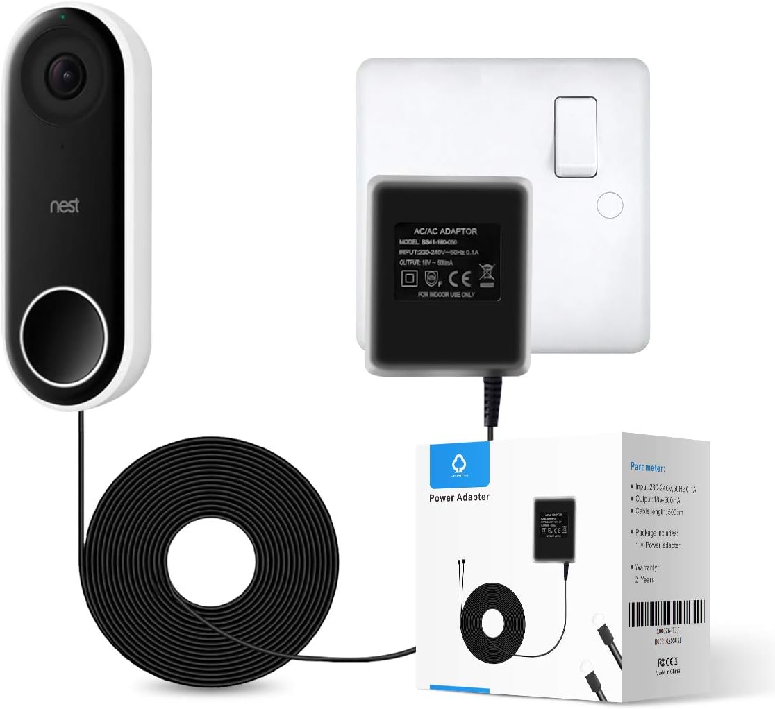 Hello Doorbell Power Nest Hello With The Indoor Power Adapter