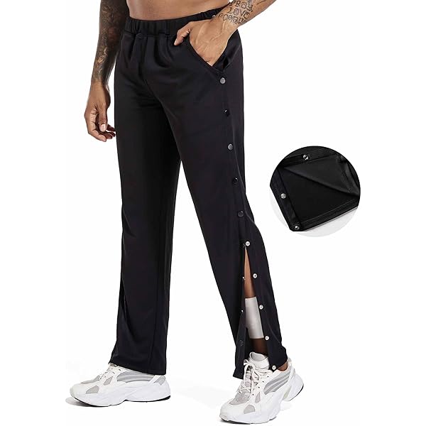 Mens Tear Away Basketball Pants High Split Snap