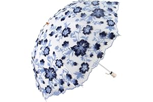 Honeystore Vintage Lace UV Sun Parasol Folding 3D Flower Embroidery Umbrella