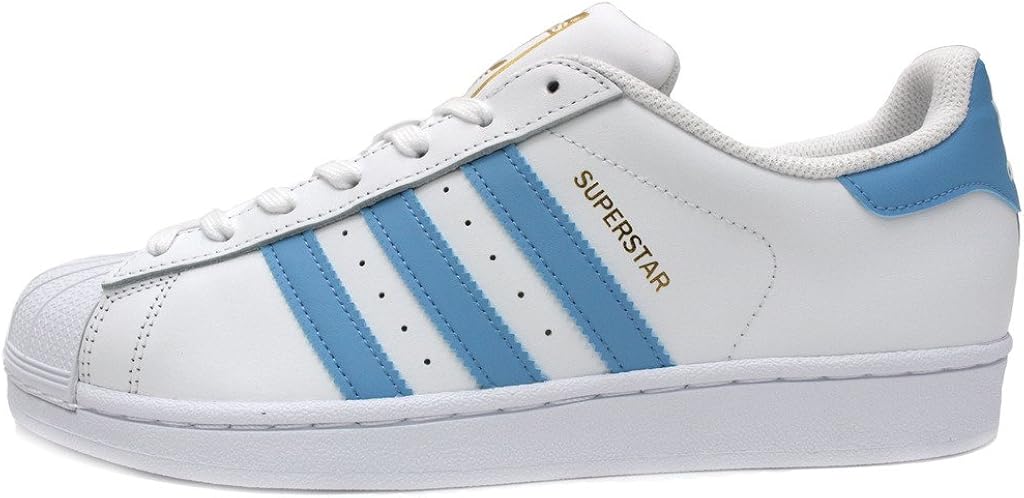 Adidas Originals Superstar Footwear White Blue Gold Metallic Shoes CG0619 - Sepsale