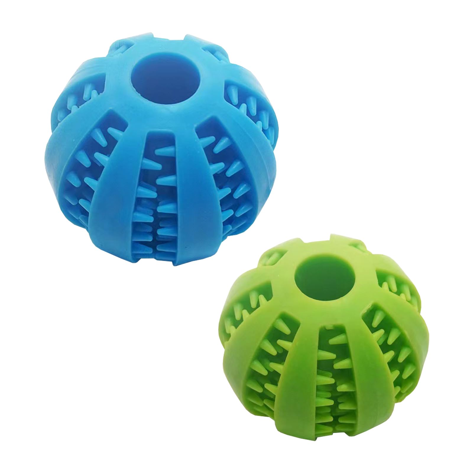 VBBTYRU 2PCS Interactive Dog Toys, Treat Dispenser Dog Toy Balls, Teething Toys, Interactive Chew Toys, Rubber Ball Chew Toys for All Dogs and Cats - 5cm and 7cm