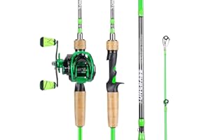 One Bass GT Spinning & Casting Reel and 2-Piece Fishing Rod Combo, Durable Graphite Rod, Ultra Light Fishing Reel for Anglers