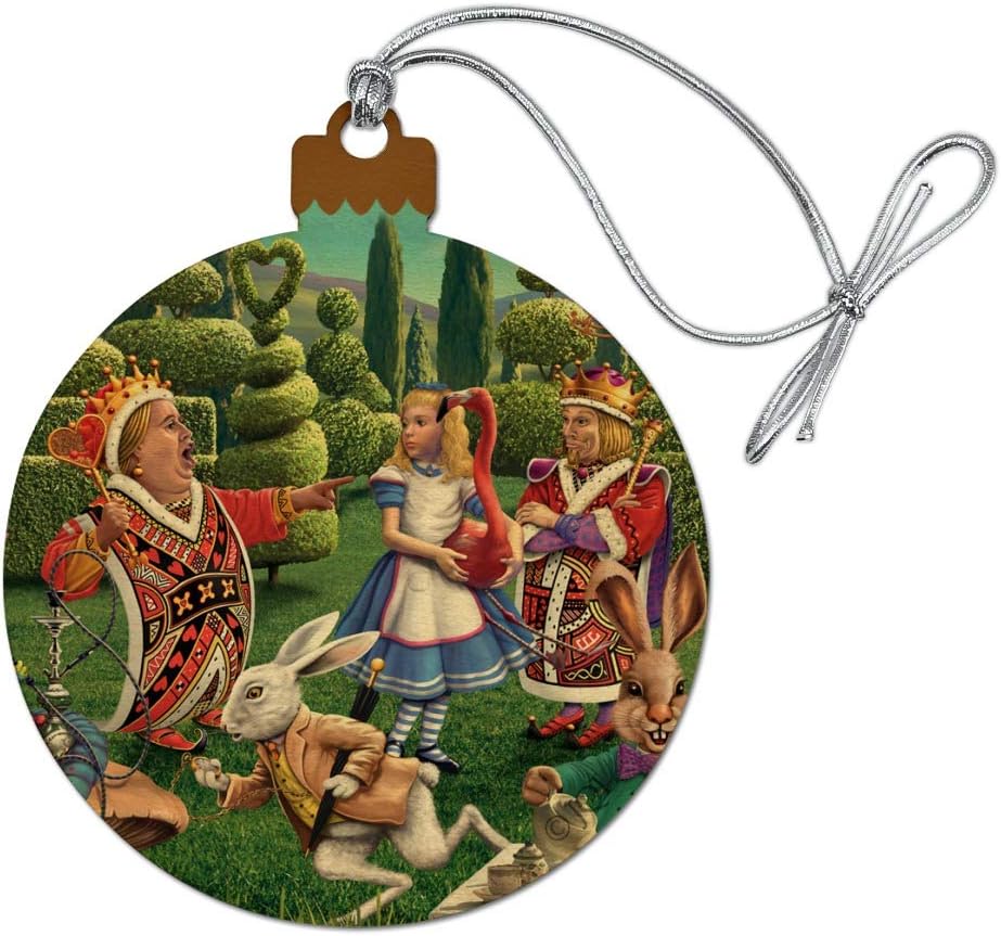 GRAPHICS & MORE Alice in Wonderland Garden Party Wood Christmas Tree Holiday Ornament