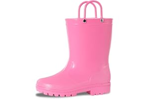 WILLPORT Toddler Rain Boots,Waterproof Kids Rain Boots with Easy-on Handles for Boys and Girls
